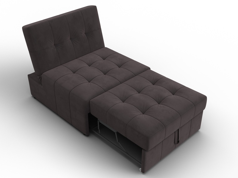 Кресло-кровать Лига-107 (80), Велюр, SEVEN 727 коричневый