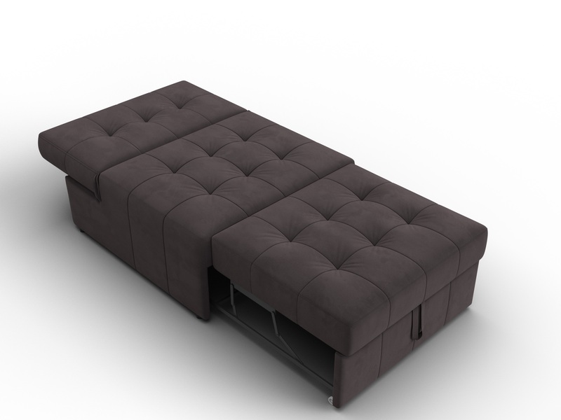 Кресло-кровать Лига-107 (80), Велюр, SEVEN 727 коричневый