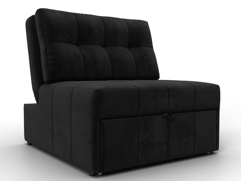 Кресло-кровать Лига-107 (80), Велюр, SEVEN 35 черный