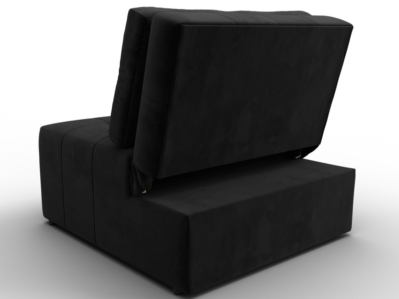 Кресло-кровать Лига-107 (80), Велюр, SEVEN 35 черный