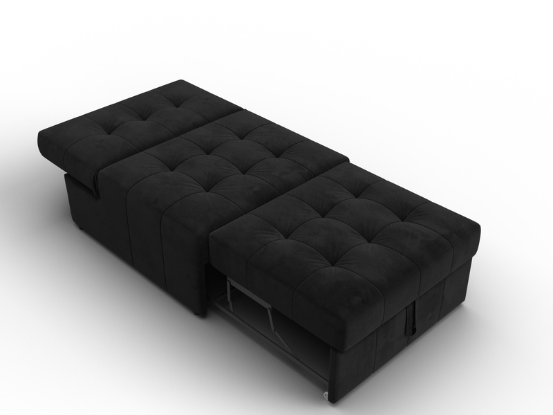 Кресло-кровать Лига-107 (80), Велюр, SEVEN 35 черный