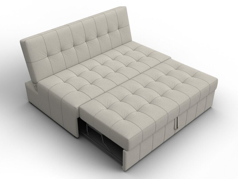 Диван прямой Лига-107 (140), Рогожка, Амур 02 бежевый