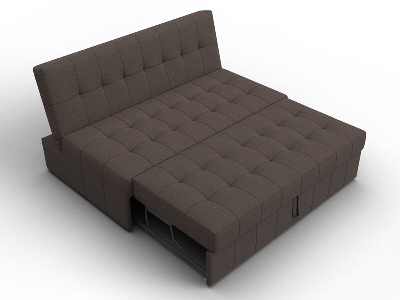 Диван прямой Лига-107 (140), Рогожка, Амур 05 коричневый