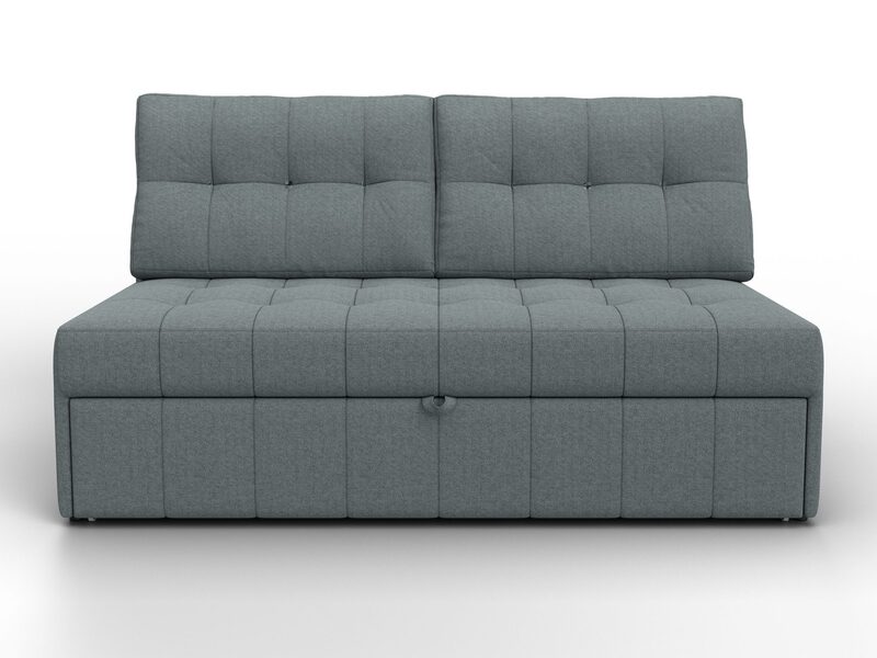 Диван прямой Лига-107 (140), Рогожка, Амур 07 серый