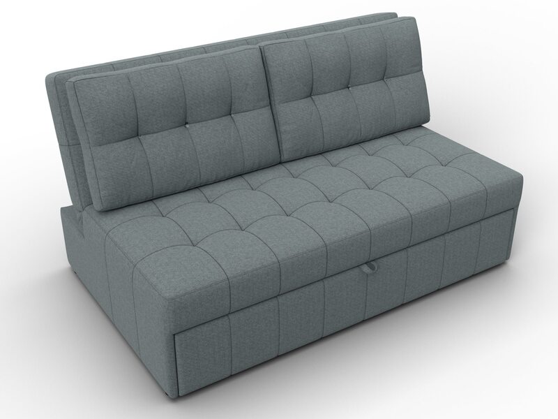 Диван прямой Лига-107 (140), Рогожка, Амур 07 серый