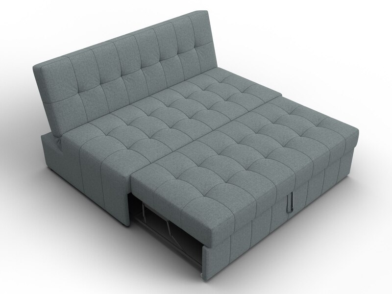 Диван прямой Лига-107 (140), Рогожка, Амур 07 серый