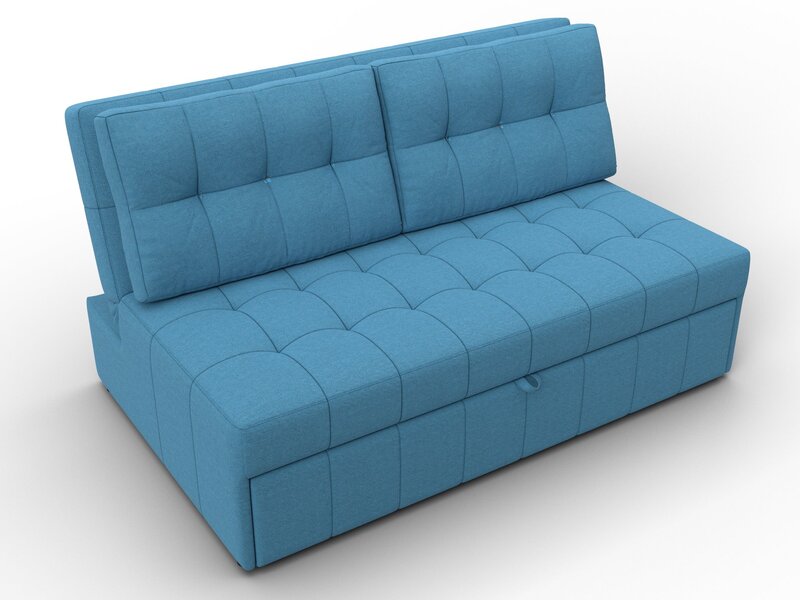 Диван прямой Лига-107 (140), Рогожка, Амур 10 голубой