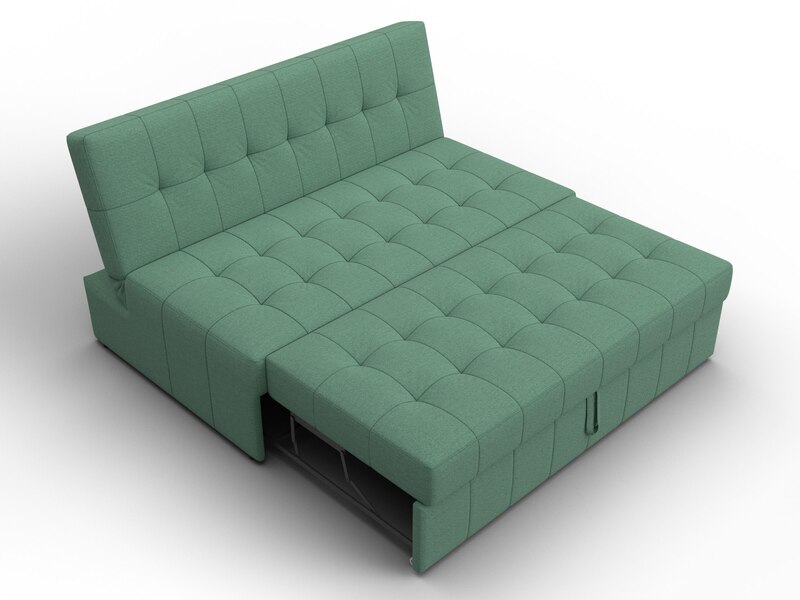 Диван прямой Лига-107 (140), Рогожка, Амур 11 зеленый