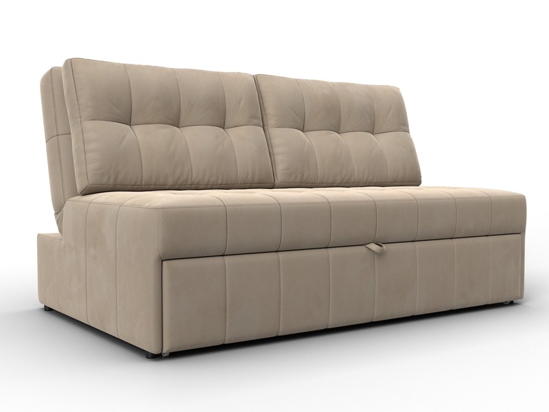 Диван прямой Лига-107 (140), Велюр, SEVEN 729 бежевый