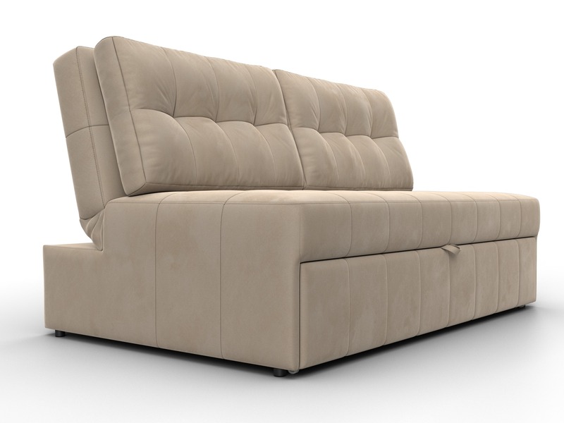 Диван прямой Лига-107 (140), Велюр, SEVEN 729 бежевый