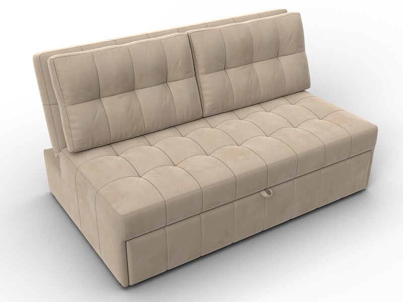 Диван прямой Лига-107 (140), Велюр, SEVEN 729 бежевый