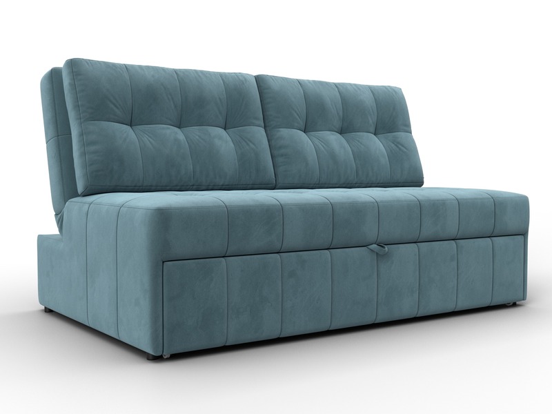 Диван прямой Лига-107 (140), Велюр, SEVEN 113 бирюзовый