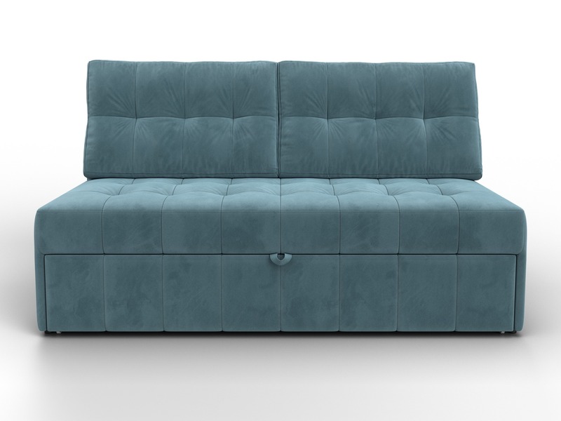 Диван прямой Лига-107 (140), Велюр, SEVEN 113 бирюзовый