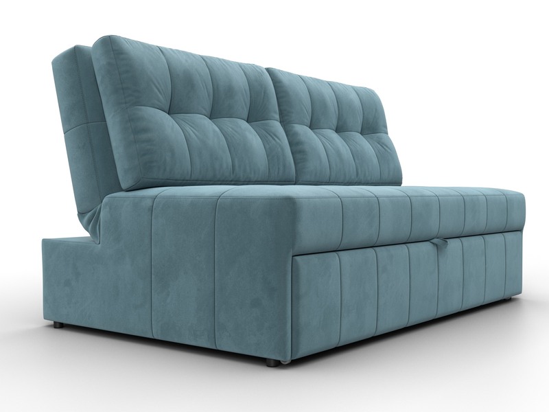 Диван прямой Лига-107 (140), Велюр, SEVEN 113 бирюзовый