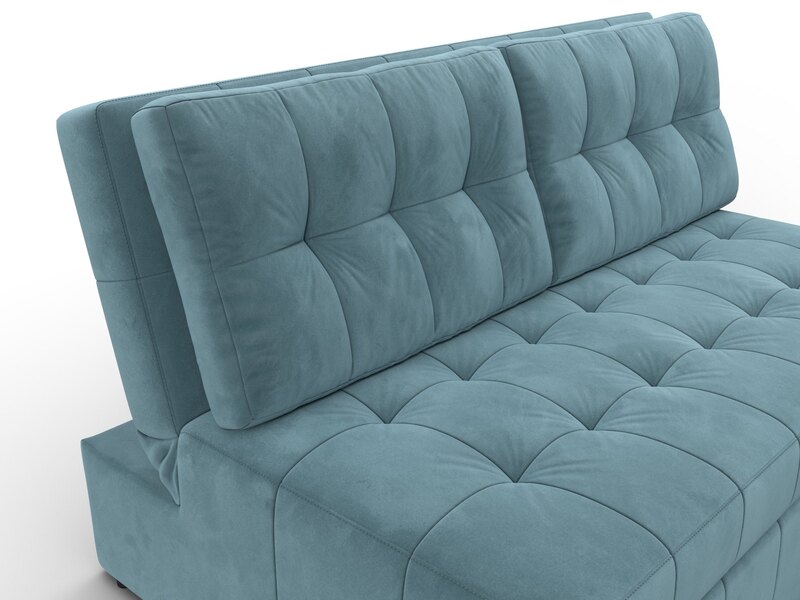Диван прямой Лига-107 (140), Велюр, SEVEN 113 бирюзовый