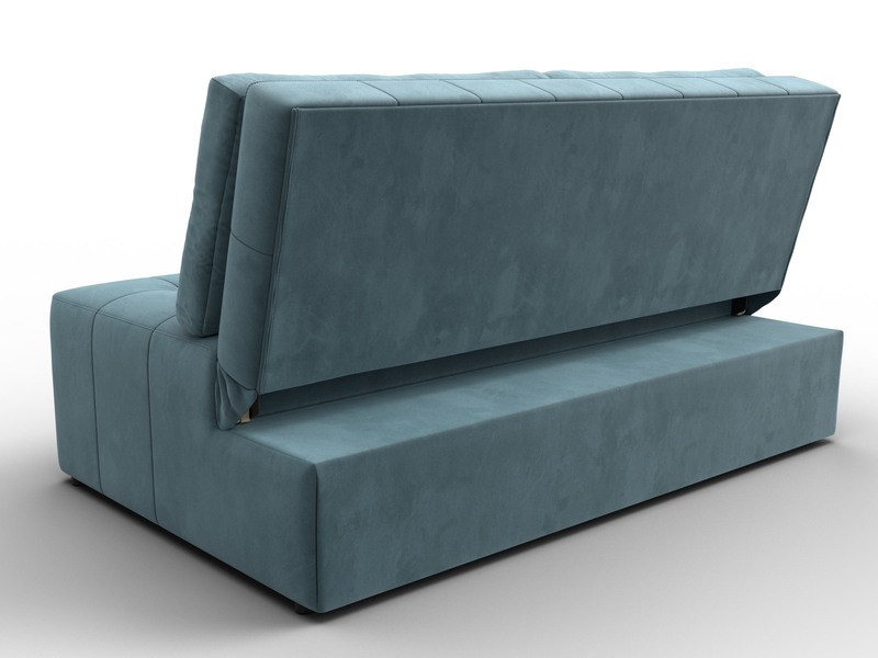 Диван прямой Лига-107 (140), Велюр, SEVEN 113 бирюзовый