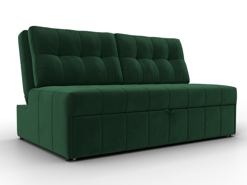 Диван прямой Лига-107 (140), Велюр, SEVEN 626 зеленый
