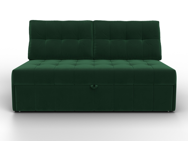 Диван прямой Лига-107 (140), Велюр, SEVEN 626 зеленый