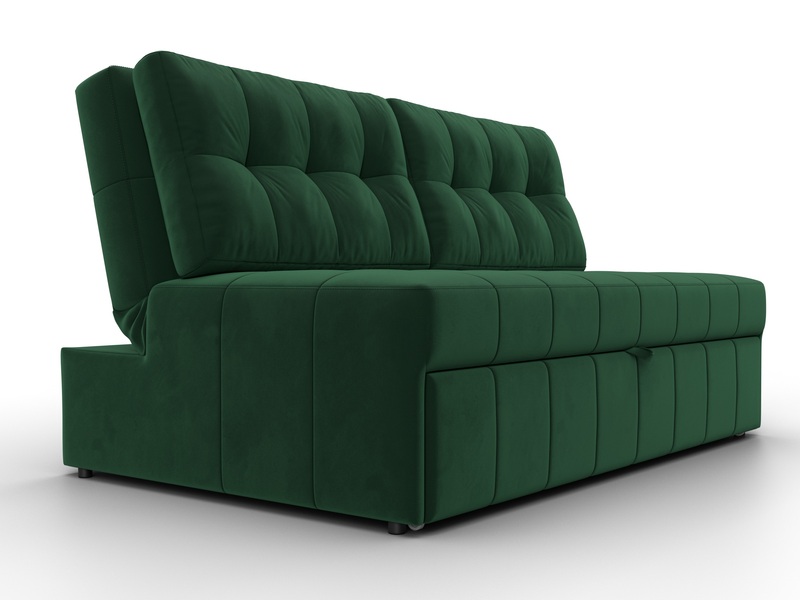 Диван прямой Лига-107 (140), Велюр, SEVEN 626 зеленый
