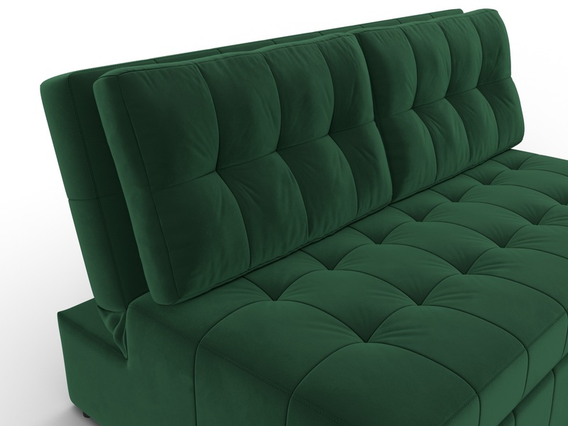 Диван прямой Лига-107 (140), Велюр, SEVEN 626 зеленый
