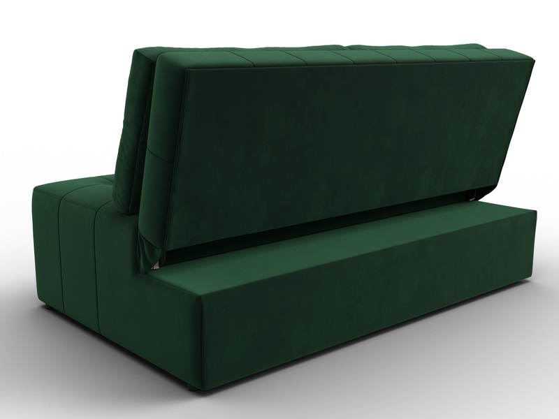 Диван прямой Лига-107 (140), Велюр, SEVEN 626 зеленый