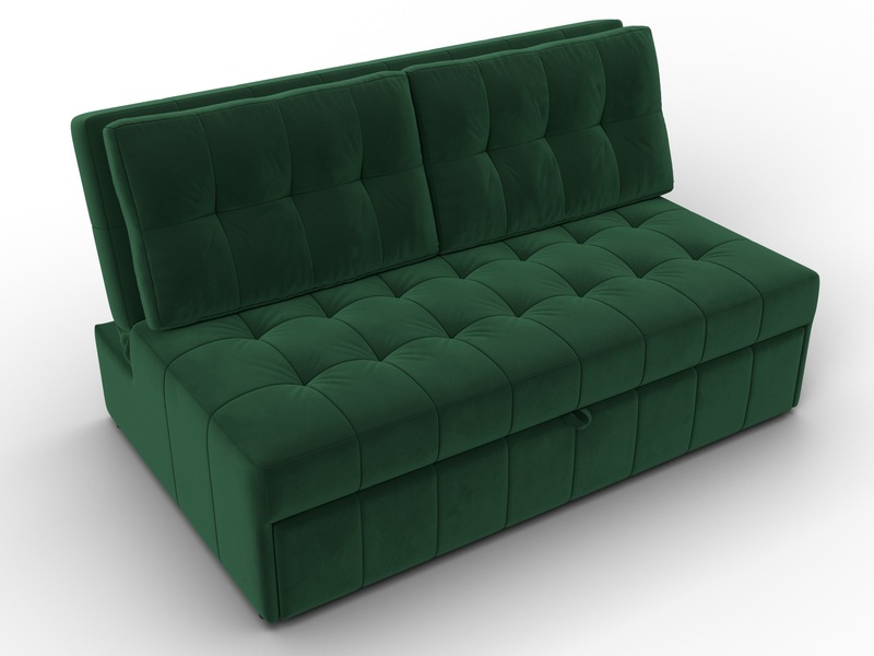 Диван прямой Лига-107 (140), Велюр, SEVEN 626 зеленый