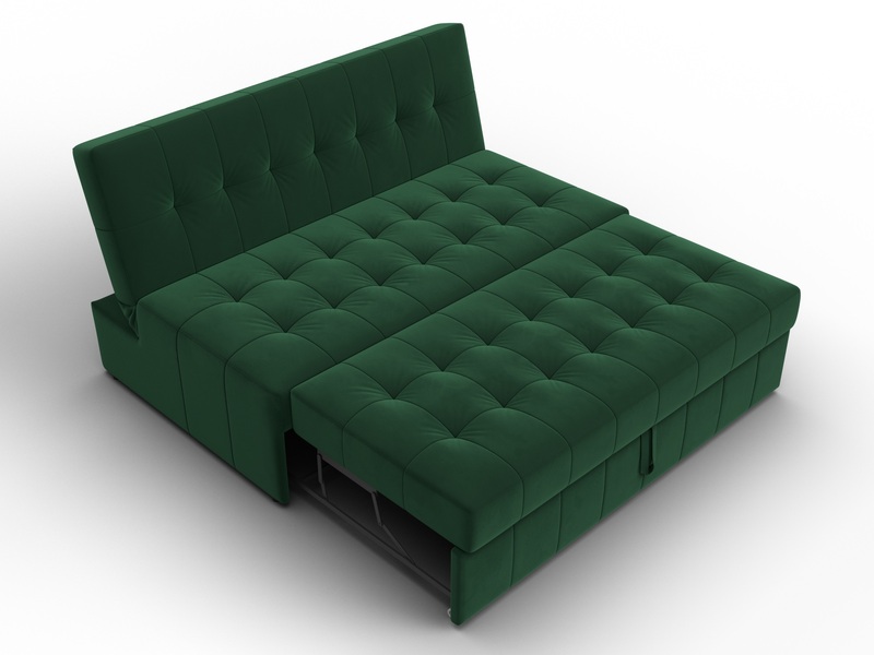 Диван прямой Лига-107 (140), Велюр, SEVEN 626 зеленый