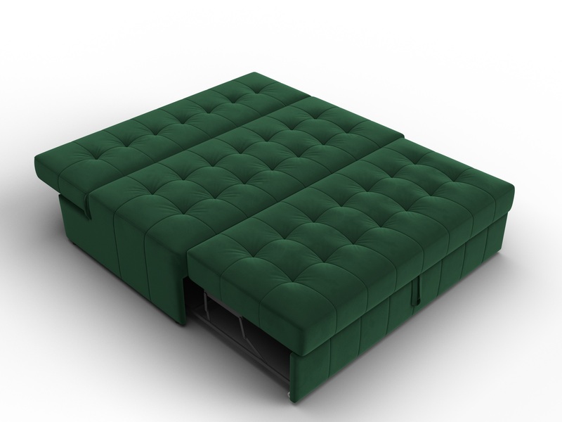 Диван прямой Лига-107 (140), Велюр, SEVEN 626 зеленый