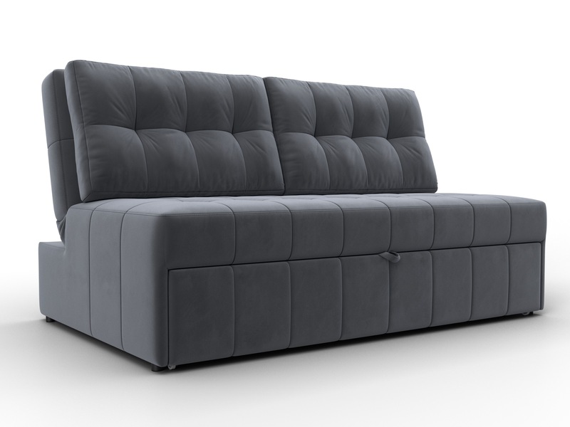 Диван прямой Лига-107 (140), Велюр, SEVEN 17 серый