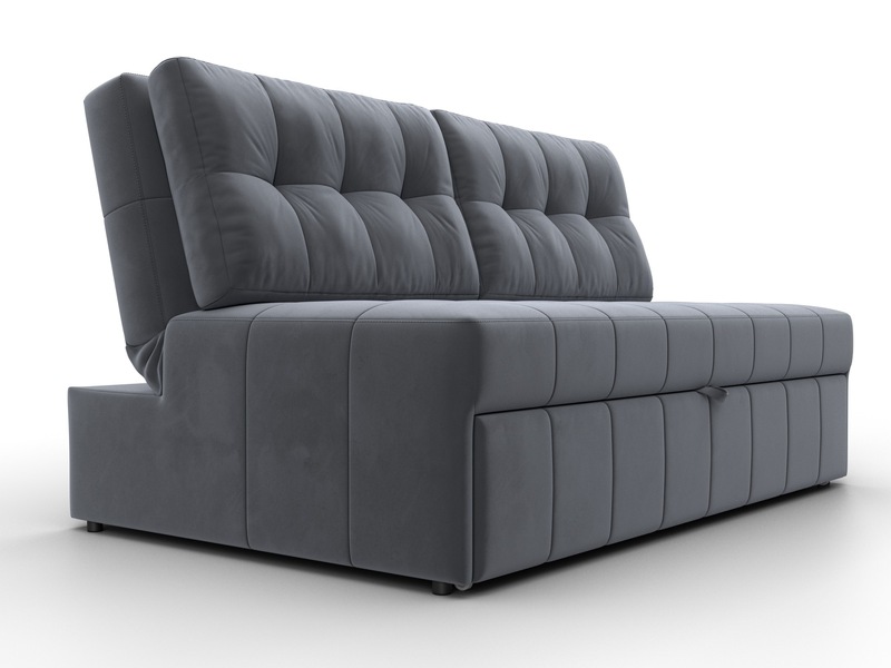 Диван прямой Лига-107 (140), Велюр, SEVEN 17 серый
