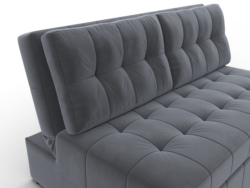 Диван прямой Лига-107 (140), Велюр, SEVEN 17 серый