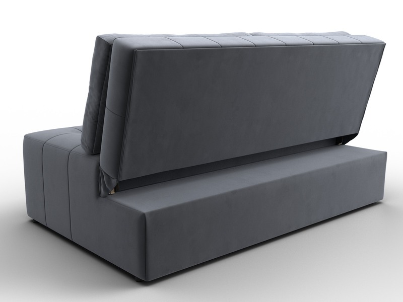 Диван прямой Лига-107 (140), Велюр, SEVEN 17 серый