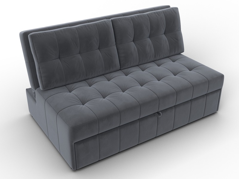 Диван прямой Лига-107 (140), Велюр, SEVEN 17 серый