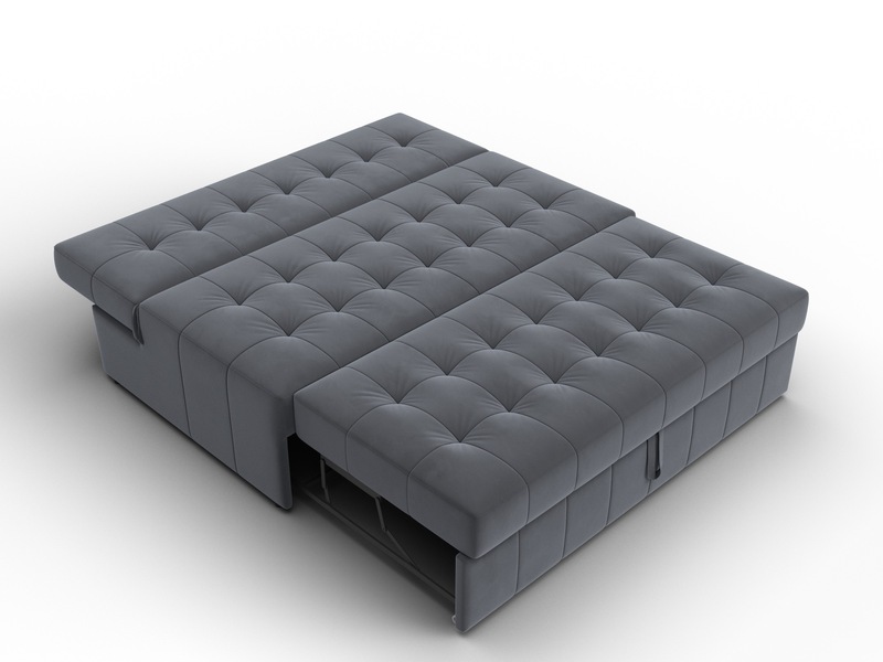 Диван прямой Лига-107 (140), Велюр, SEVEN 17 серый