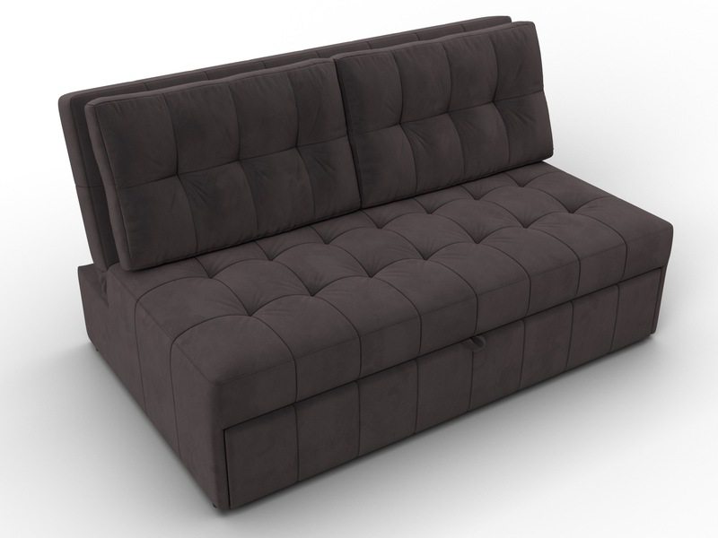 Диван прямой Лига-107 (140), Велюр, SEVEN 727 коричневый