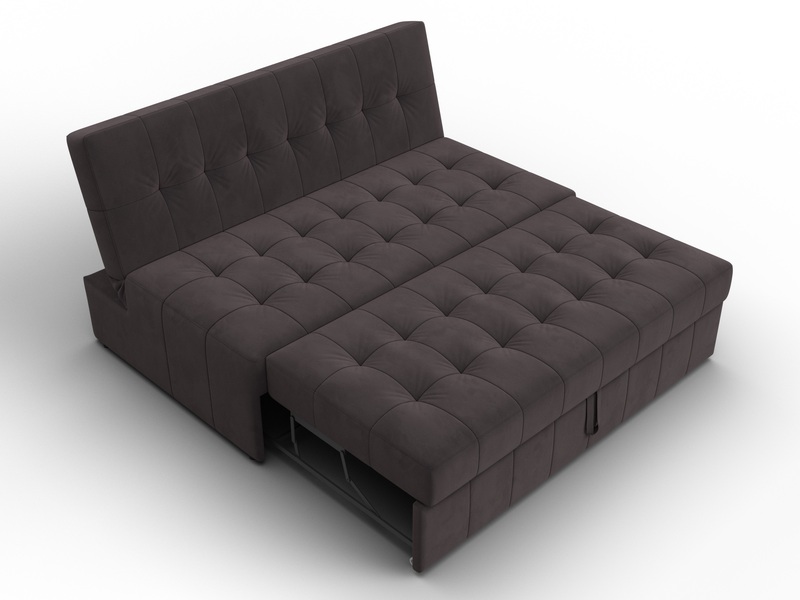 Диван прямой Лига-107 (140), Велюр, SEVEN 727 коричневый