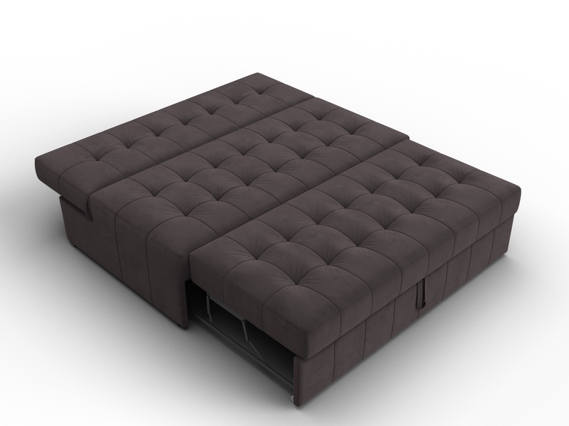 Диван прямой Лига-107 (140), Велюр, SEVEN 727 коричневый