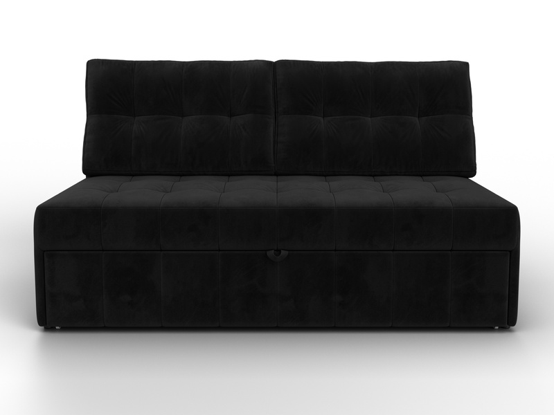 Диван прямой Лига-107 (140), Велюр, SEVEN 35 черный