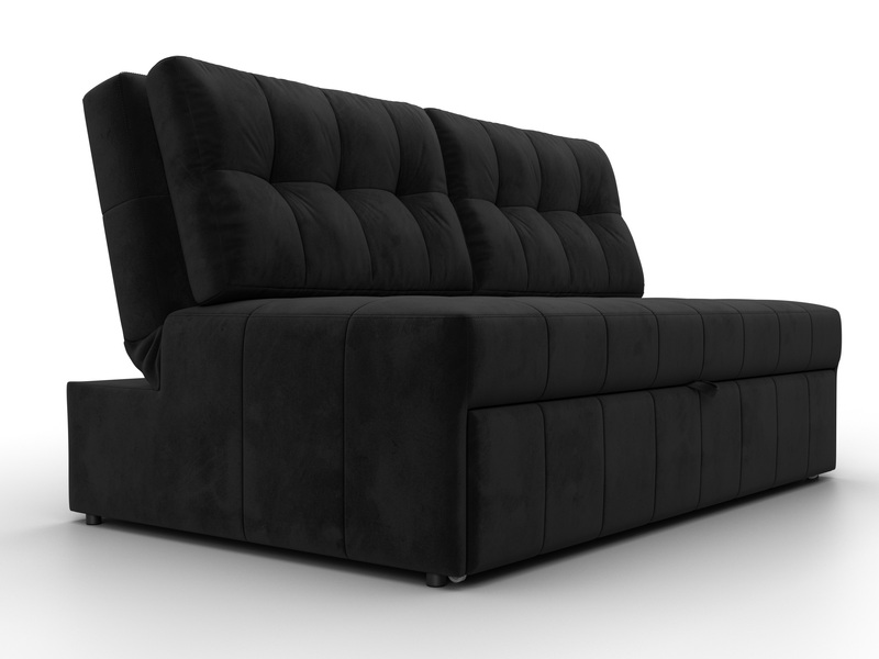 Диван прямой Лига-107 (140), Велюр, SEVEN 35 черный