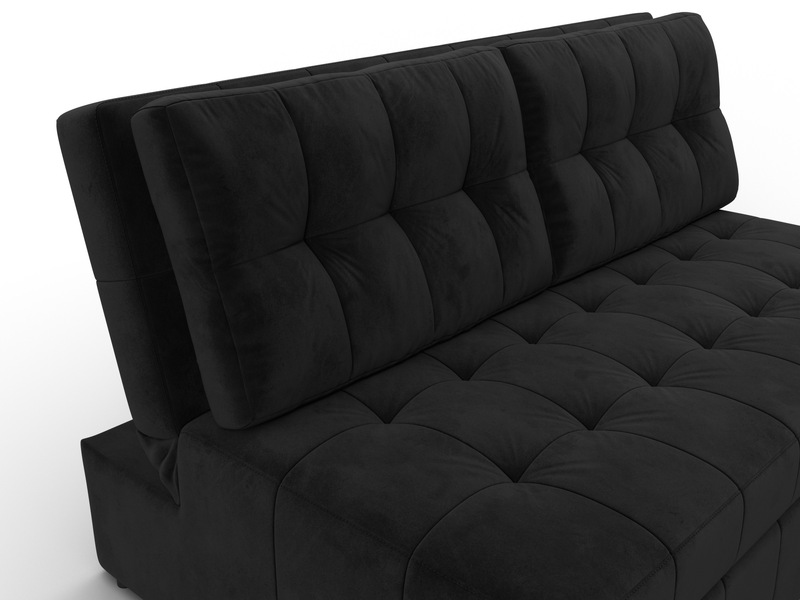 Диван прямой Лига-107 (140), Велюр, SEVEN 35 черный