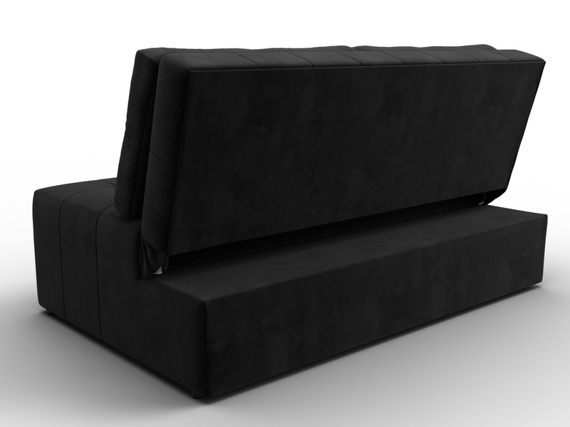 Диван прямой Лига-107 (140), Велюр, SEVEN 35 черный