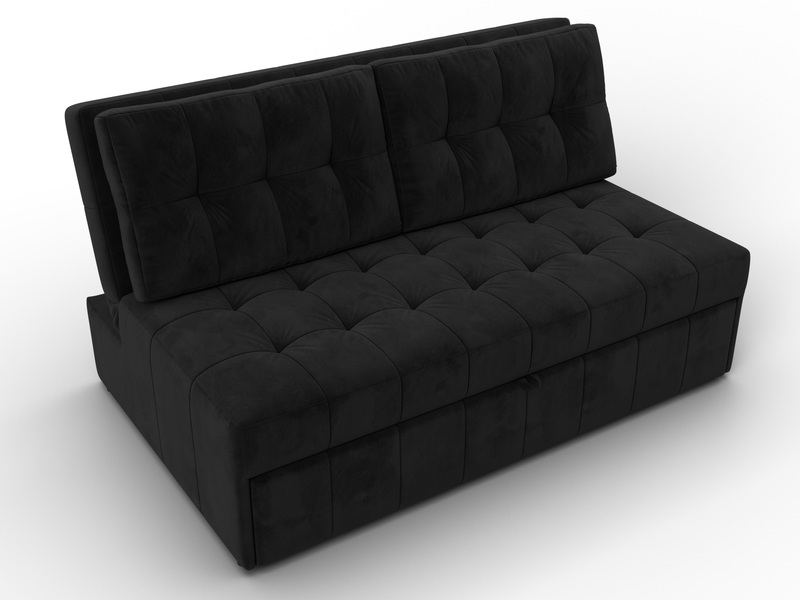 Диван прямой Лига-107 (140), Велюр, SEVEN 35 черный