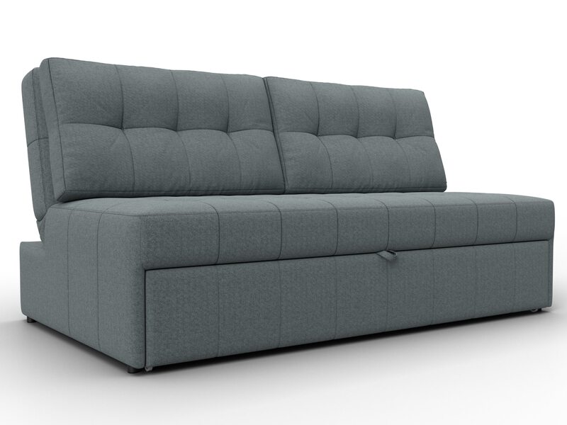 Диван прямой Лига-107 (160), Рогожка, Амур 07 серый