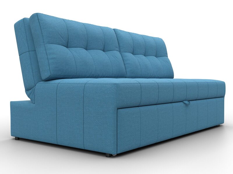 Диван прямой Лига-107 (160), Рогожка, Амур 10 голубой