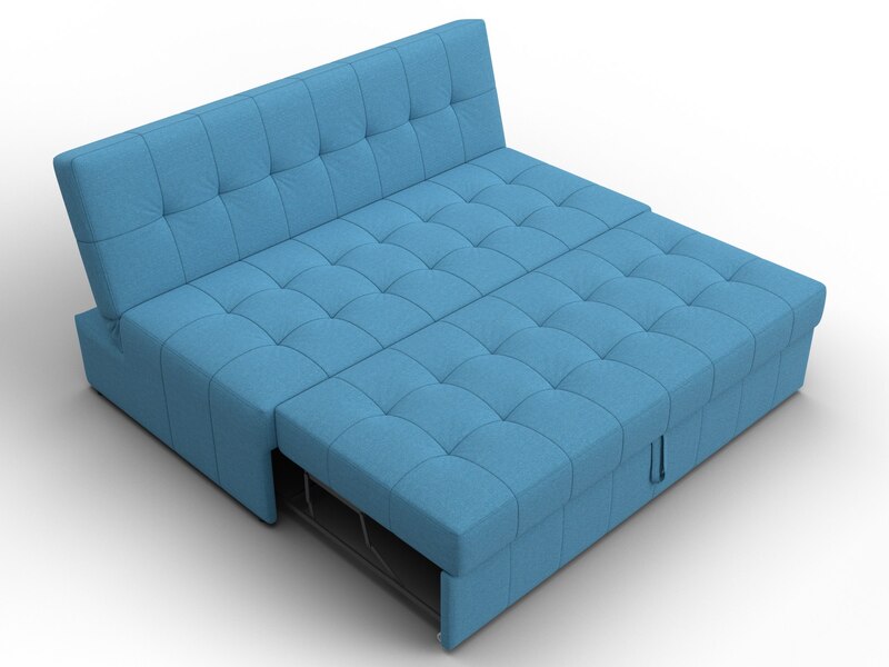 Диван прямой Лига-107 (160), Рогожка, Амур 10 голубой