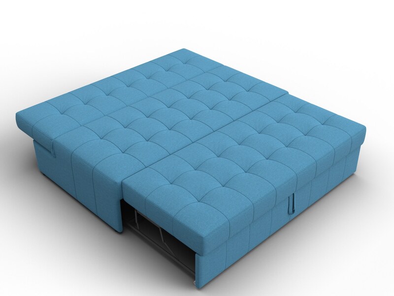 Диван прямой Лига-107 (160), Рогожка, Амур 10 голубой