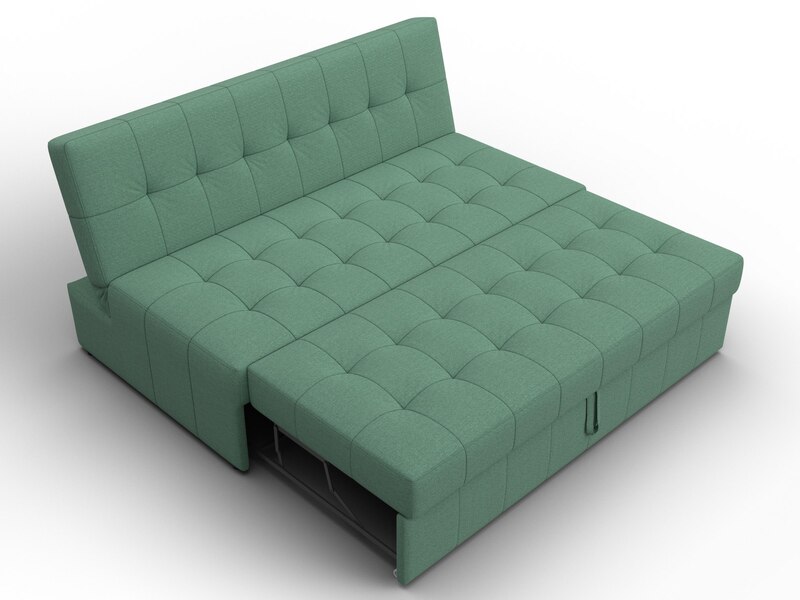 Диван прямой Лига-107 (160), Рогожка, Амур 11 зеленый