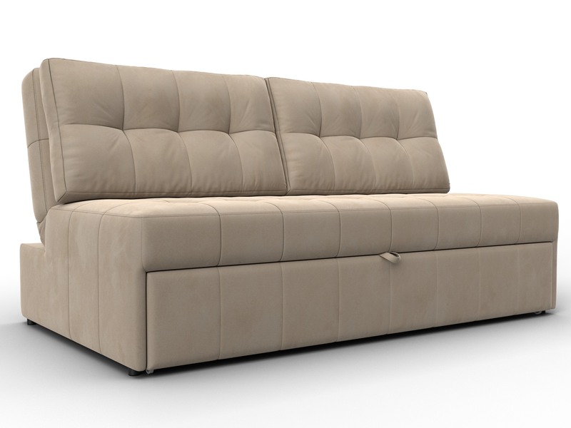 Диван прямой Лига-107 (160), Велюр, SEVEN 729 бежевый