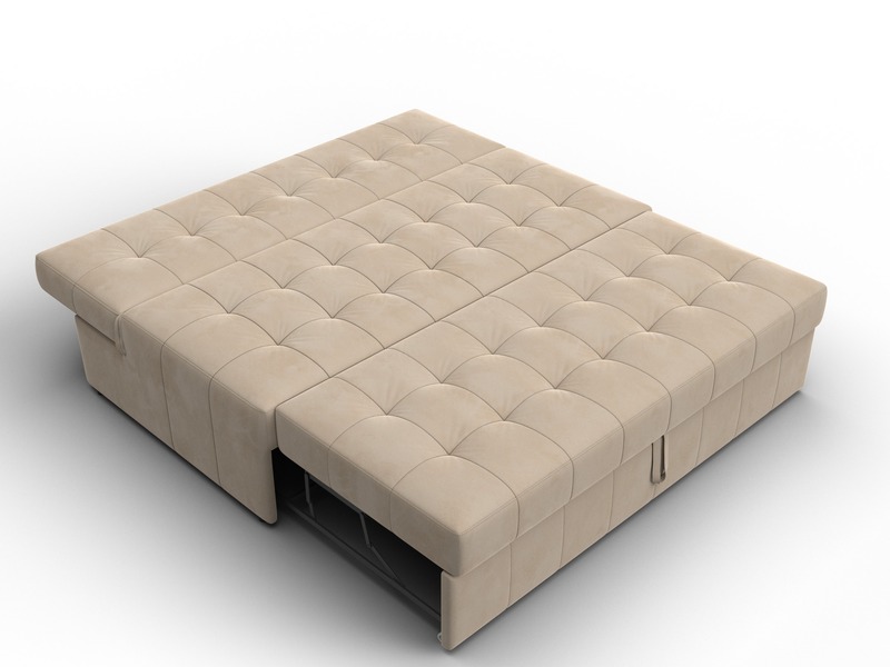 Диван прямой Лига-107 (160), Велюр, SEVEN 729 бежевый