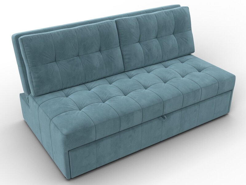 Диван прямой Лига-107 (160), Велюр, SEVEN 113 бирюзовый